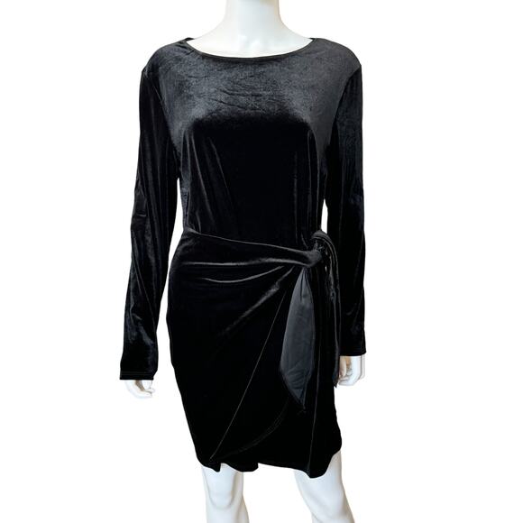 New ~ TASH + SOPHIE ~ Faux Wrap Velvet Mini Dress Size XL - Picture 2 of 6